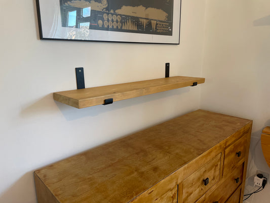 Rustic Shelf with Metal Brackets