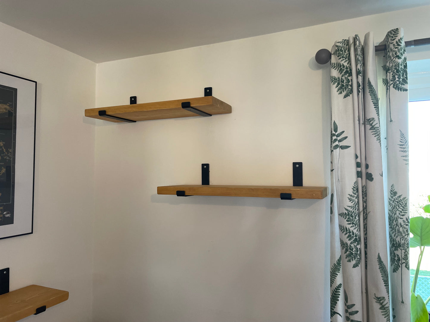 Rustic Shelf with Metal Brackets