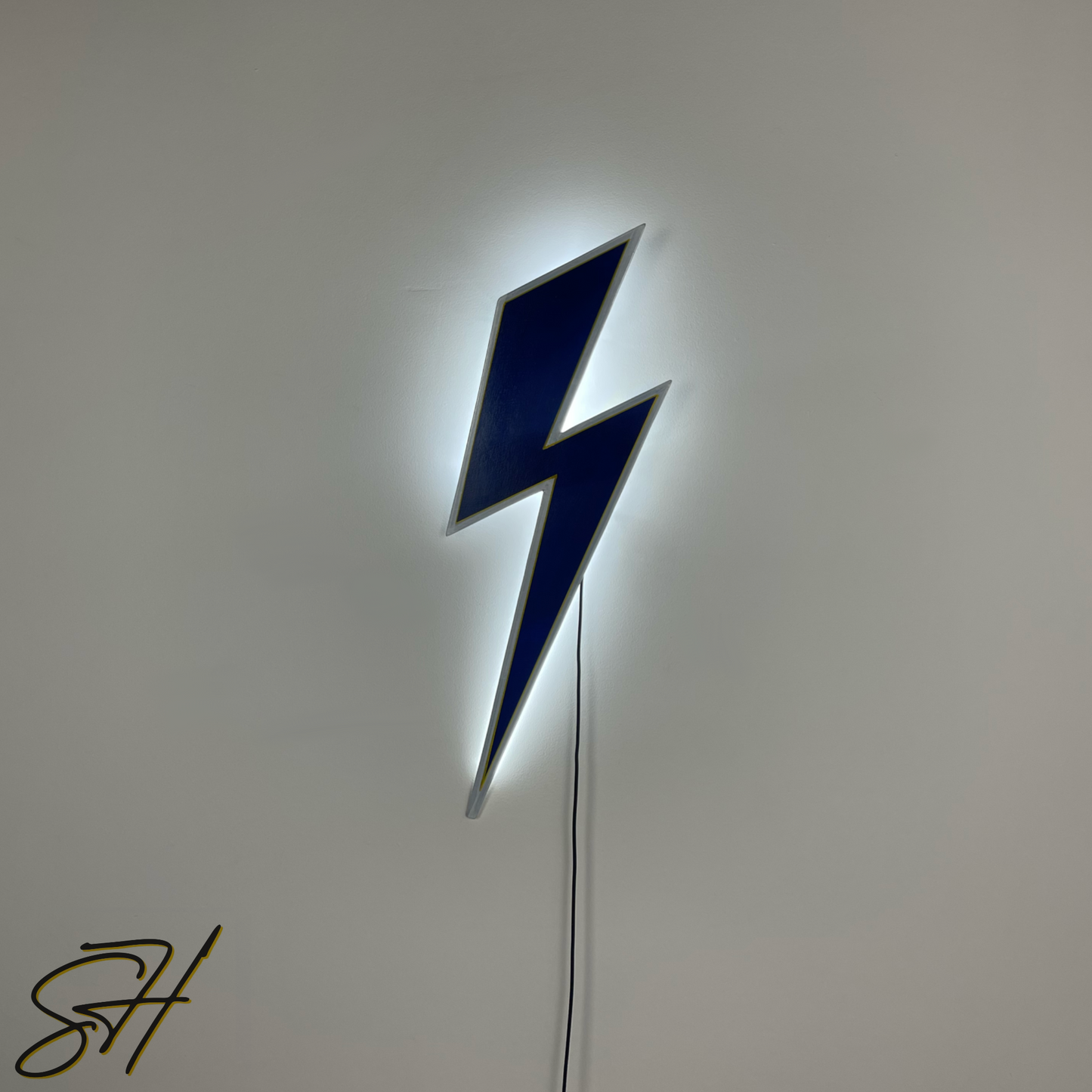 Lightning Blue LED wall light