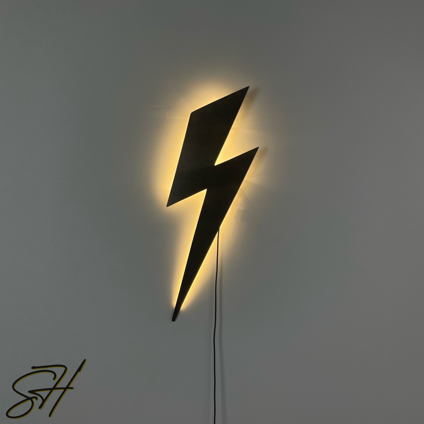 Lightning Gold & Grey LED wall light