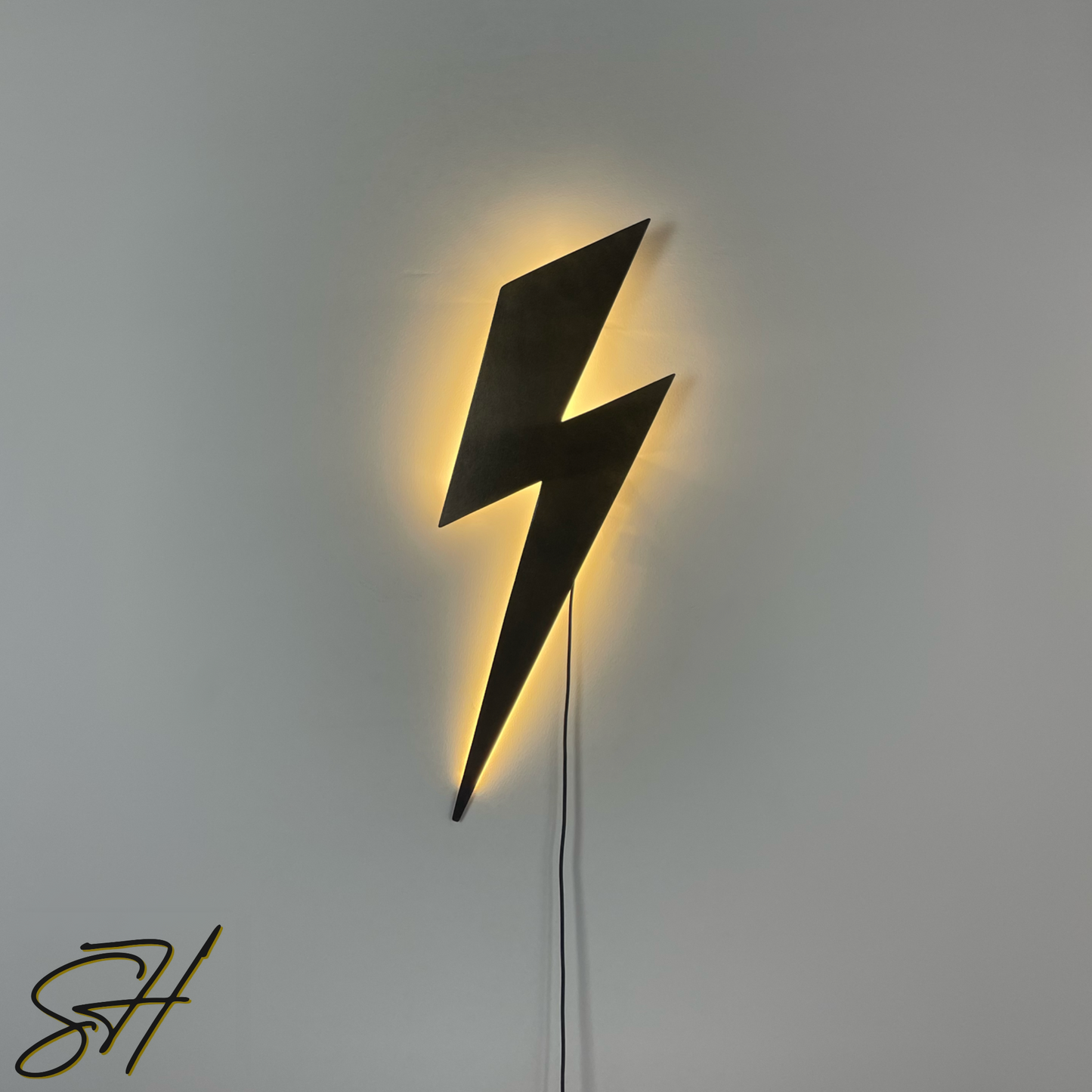 Lightning Gold & Grey LED wall light