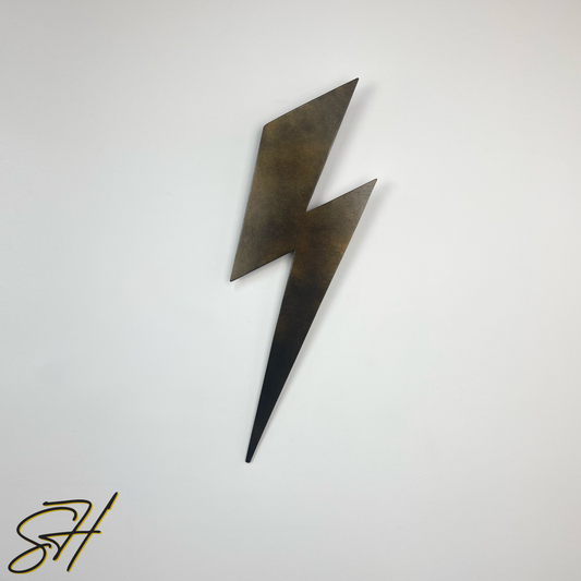 Lightning Gold & Grey LED wall light