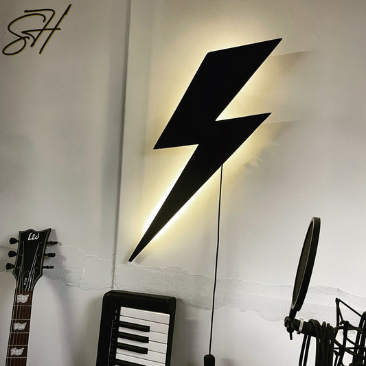 Handmade Lightning Black LED wall light