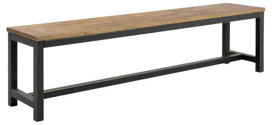 Vintage solid Wood and Steel Industrial Bench 1700mm